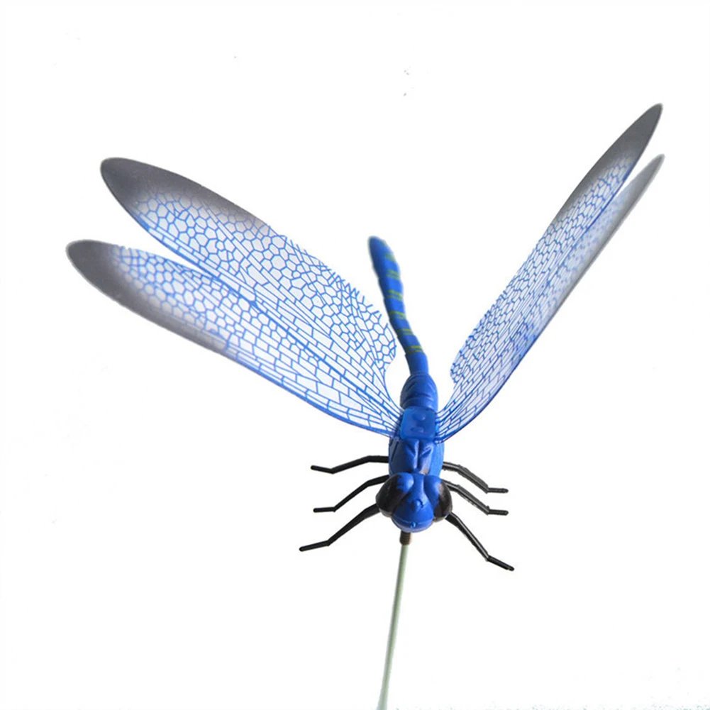 10PCS Dragonfly Stakes 3D Simulation Dragonfly Stakes Yard Plant Lawn Decor Garden Yard Planterr Colorful Dragonfly Stakes