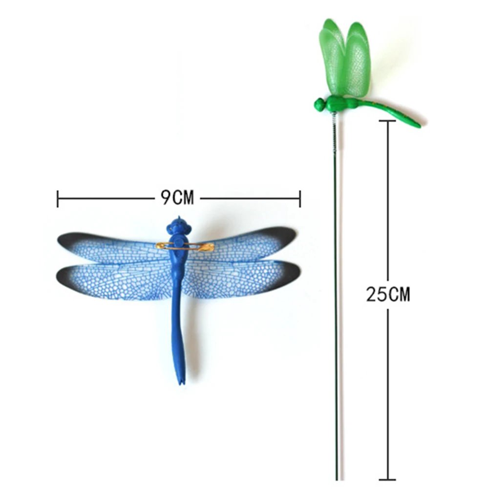 10PCS Dragonfly Stakes 3D Simulation Dragonfly Stakes Yard Plant Lawn Decor Garden Yard Planterr Colorful Dragonfly Stakes
