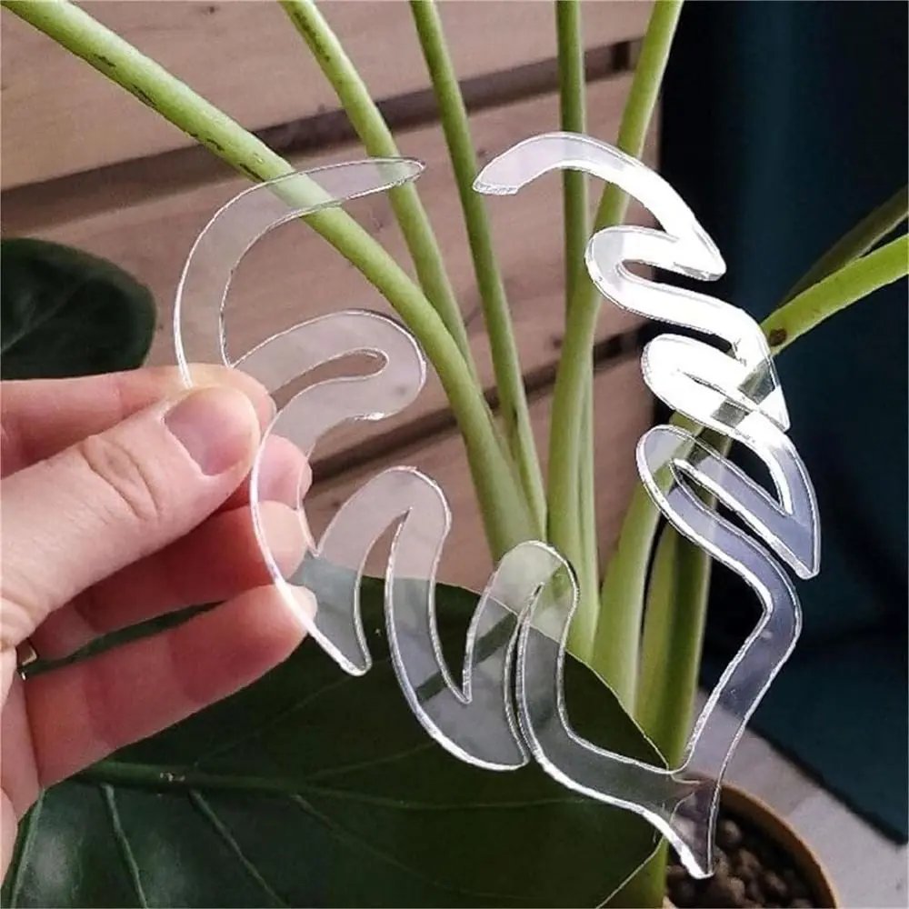 Turtle Shell Bamboo Clamp Reusable Clear Plastic Plant Stem Support Holder for Indoor and Outdoor Plants for Flower Lovers