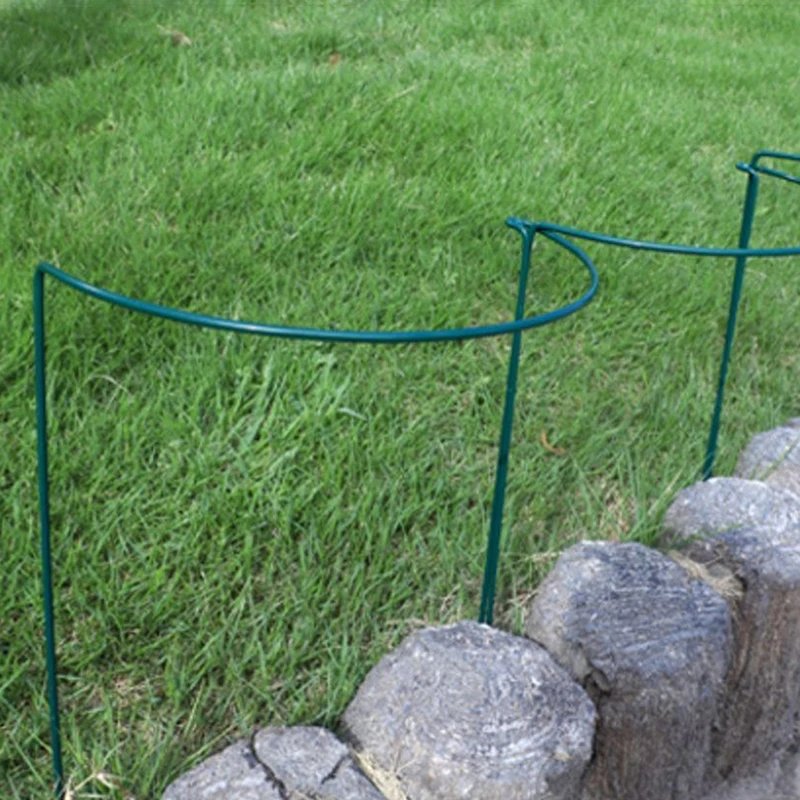4 /8 PCS Plant Support Pile Half Round Ring Stake Outdoor Garden Flower Vine Metal Climbing Holder Vegetables Fixed Rod Rack