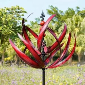 Harlow Windspinner, Metall-Windmühle, 3D-Windbetriebene kinetische Skulptur, Rasen-Dekoration, Metall-Wind-Solar-Spinner für Hof- und Gartendekoration.