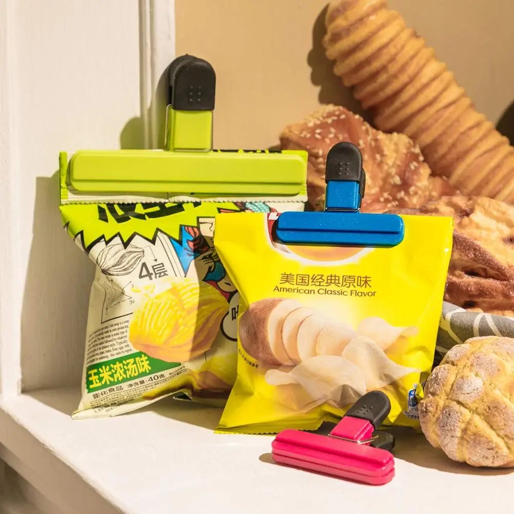 Portable Bag Clips Kitchen Storage Food Snack Seal Sealing Bag Clips Sealer Clamp Plastic Tool Kitchen Organization Accessories