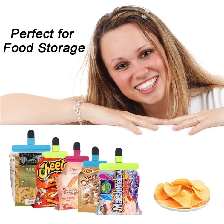 Portable Bag Clips Kitchen Storage Food Snack Seal Sealing Bag Clips Sealer Clamp Plastic Tool Kitchen Organization Accessories