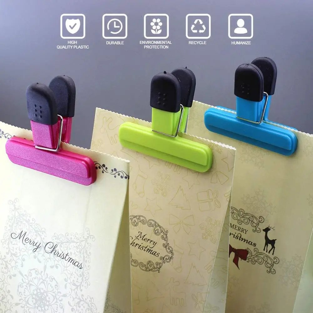 Portable Bag Clips Kitchen Storage Food Snack Seal Sealing Bag Clips Sealer Clamp Plastic Tool Kitchen Organization Accessories