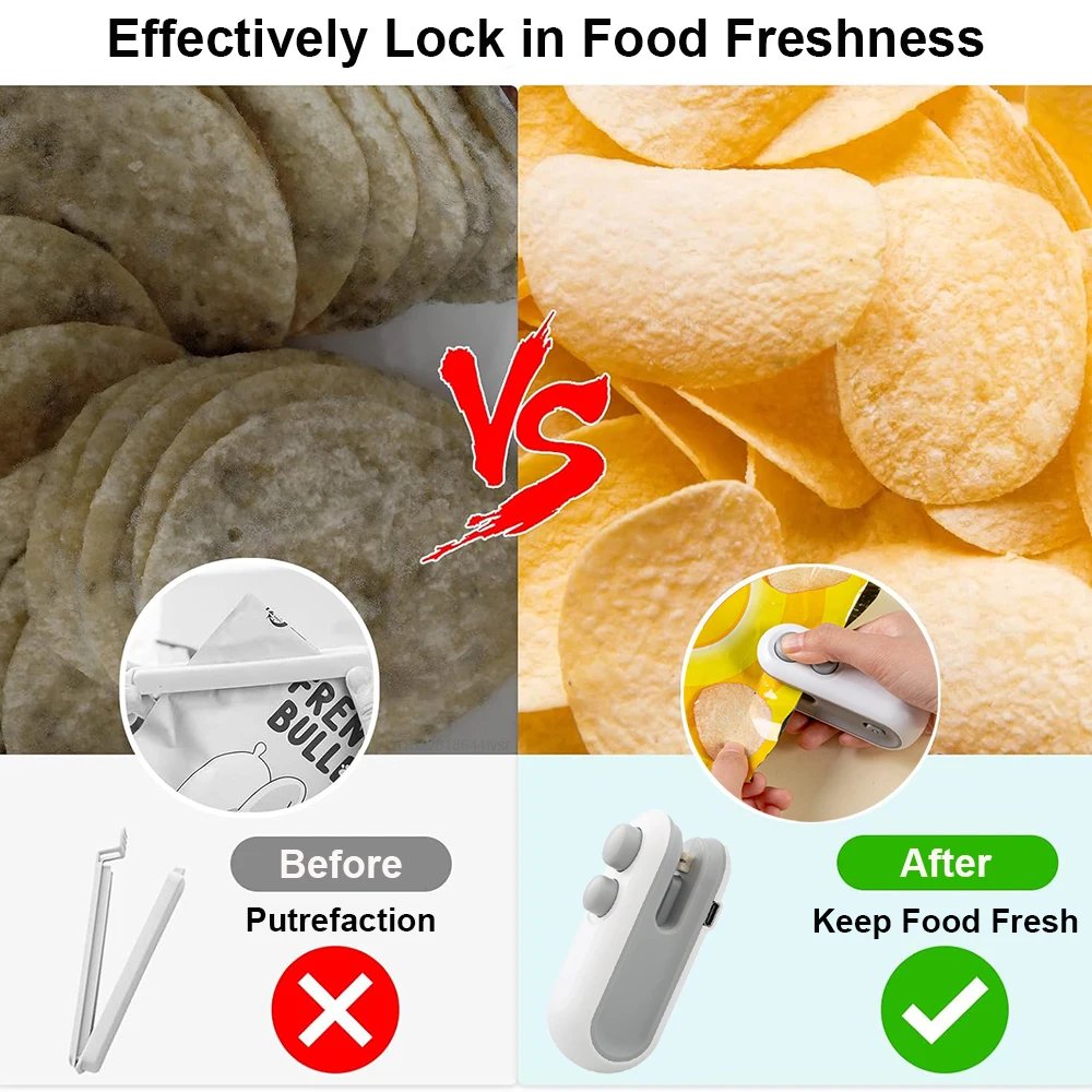 Bag Sealer Mini Plastic Bags Sealer 2in1 Portable Packaging thermal Sealing Machine Rechargeable Food Storage Plastic Bag Sealer Bag Sealer Mini Plastic Bags Sealer 2in1 Portable Packaging thermal Sealing Machine Rechargeable Food Storage Plastic Bag Sealer