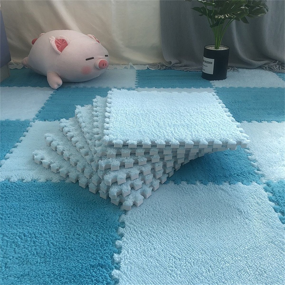 Soft Plush Baby Play Mat EVA Foam Children's Carpet Interlocking Exercise Tiles Floor Carpet And Rug for Kids Pad 30*30 CM