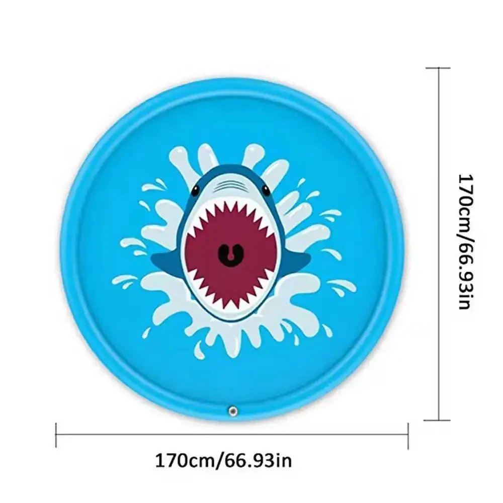 PVC Inflatable Water Spray Pad, Courtyard Water Play Pad, Blue Dolphin Pattern Water Sports Mat PVC Inflatable Water Spray Pad, Courtyard Water Play Pad, Blue Dolphin Pattern Water Sports Mat