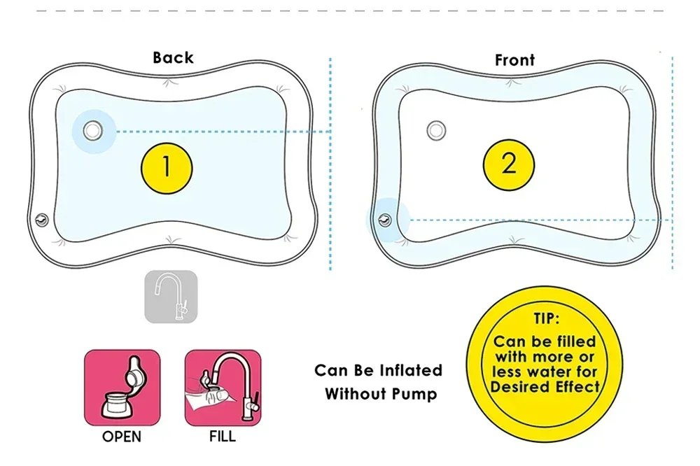 Inflatable Tummy Time Mat Premium Baby Play Mat Inflatable Water Cushion Interactive Baby Gym Baby Toys for Sensory Development