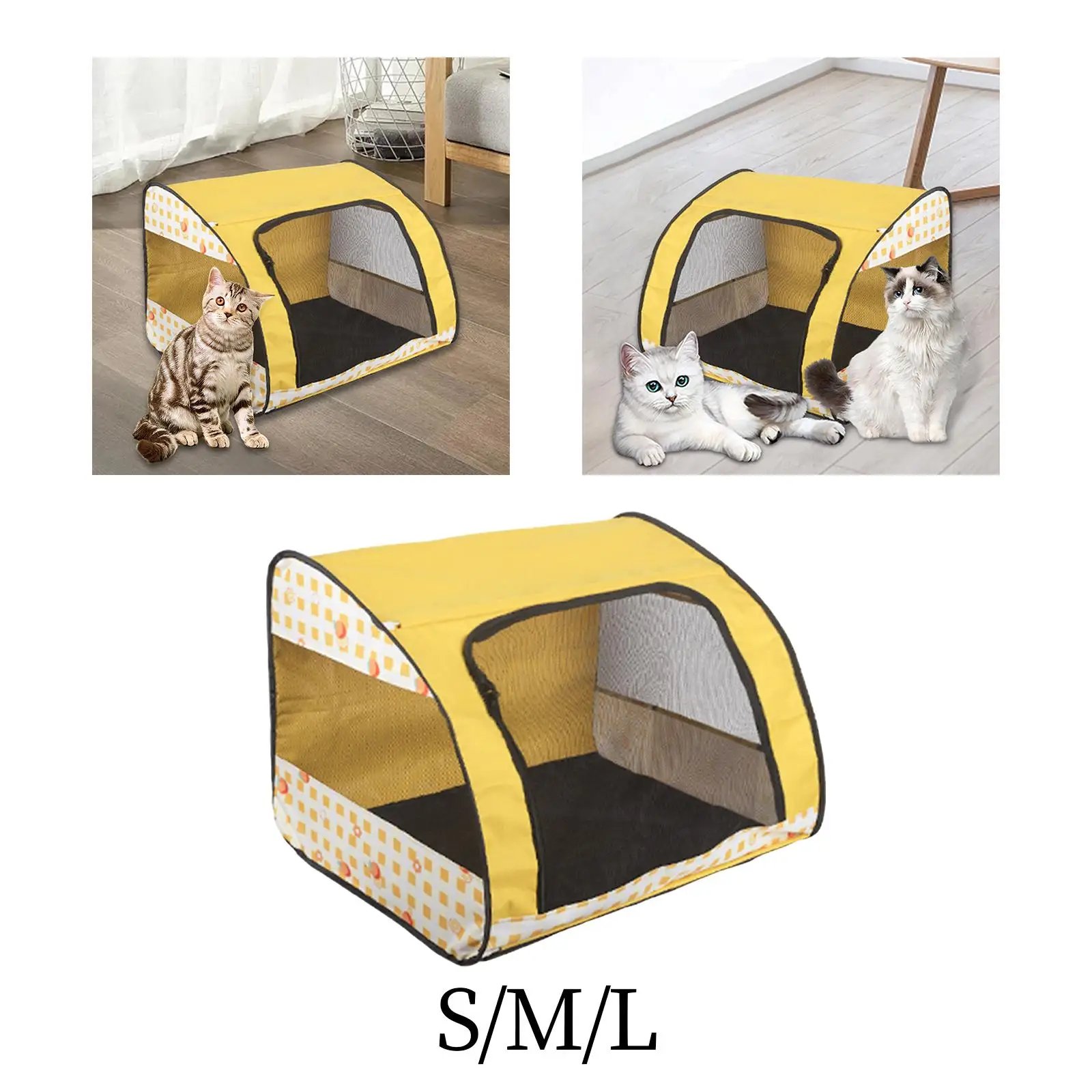 Foldable Cats Pen Tent,Pet Crate House,Spacious Enclosed Tent,Detachable Puppy Playpen,Collapsible Pets Playpen for Travel Use