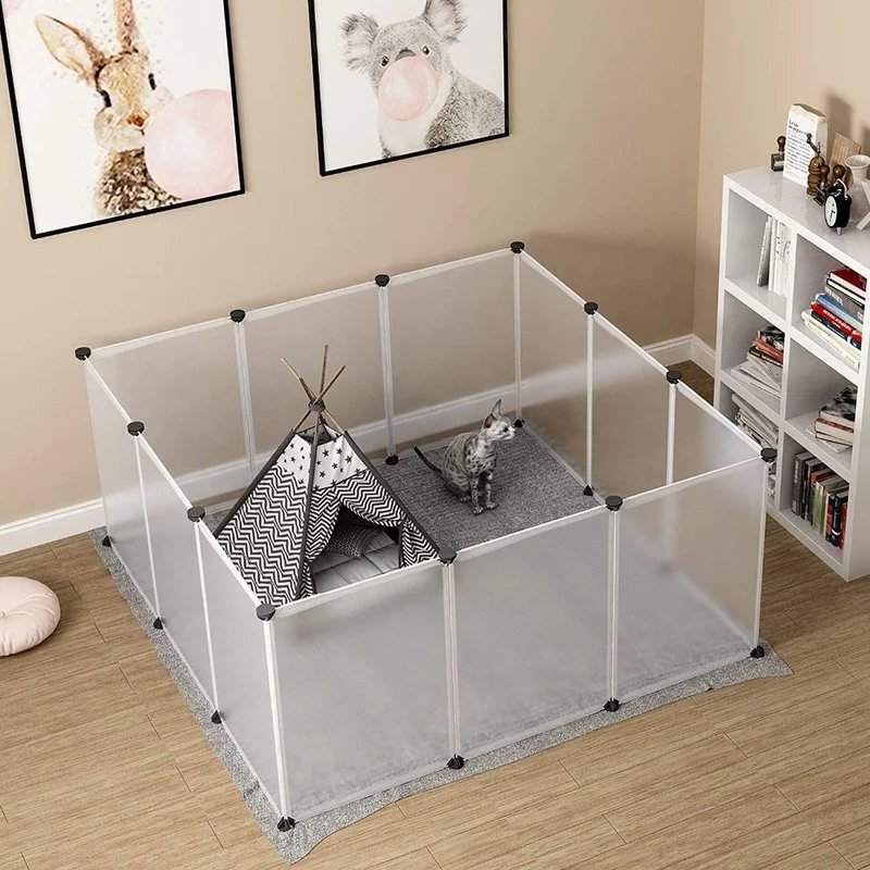 Small Animal Cage Foldable Pet Dogs Playpen Crate Fence Puppy Kennel House Exercise Training Cage Puppy Kitten Space Dog Supplie