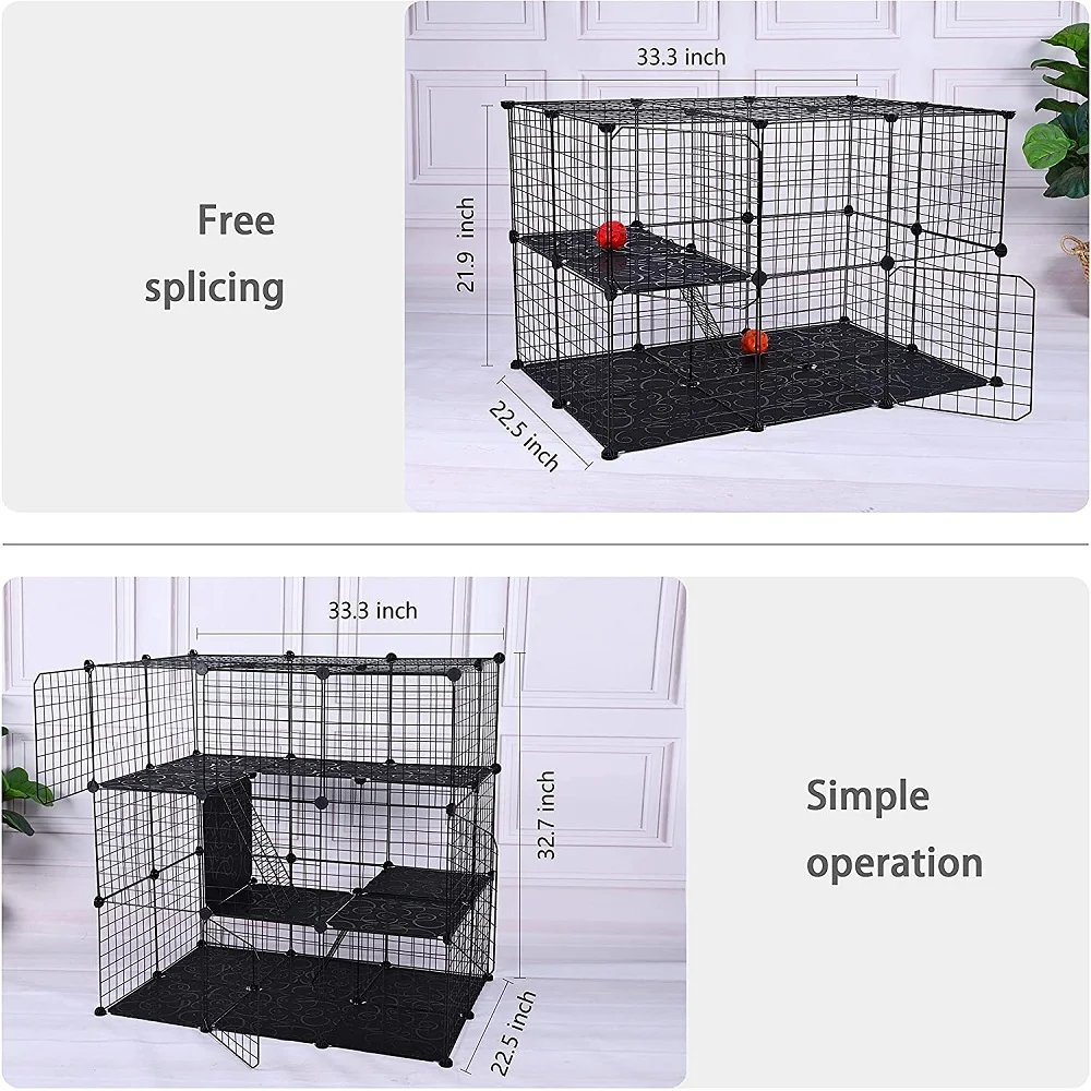 Foldable Pet Playpen Crate Iron Fence Puppy Kennel House Puppy Rabbit Dog Gate Supplies Exercise Training Cage