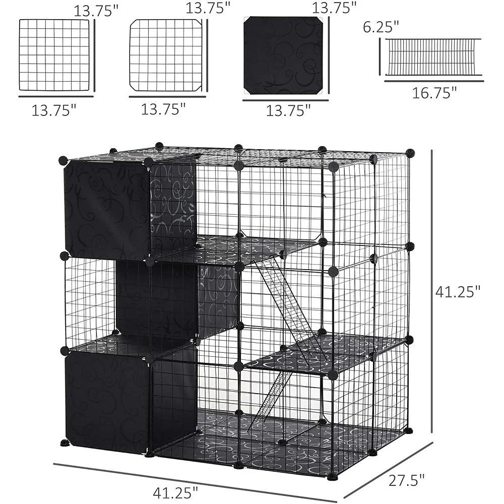 Foldable Pet Playpen Crate Iron Fence Puppy Kennel House Puppy Rabbit Dog Gate Supplies Exercise Training Cage