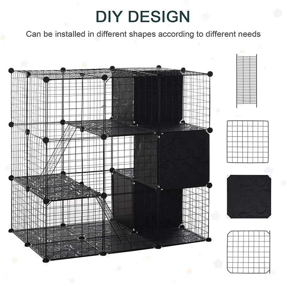 Foldable Pet Playpen Crate Iron Fence Puppy Kennel House Puppy Rabbit Dog Gate Supplies Exercise Training Cage
