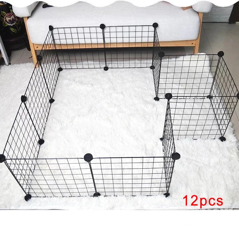 Foldable Pet Playpen Crate Iron Fence Puppy Kennel House Puppy Rabbit Dog Gate Supplies Exercise Training Cage