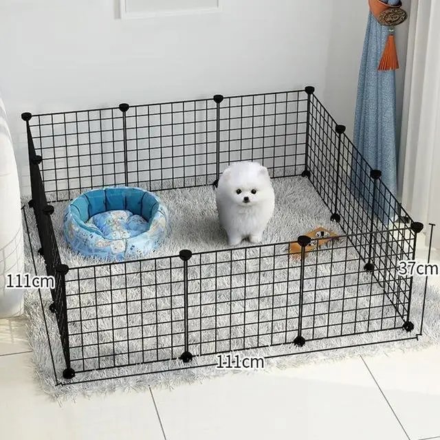 Foldable Pet Playpen Crate Iron Fence Puppy Kennel House Puppy Rabbit Dog Gate Supplies Exercise Training Cage