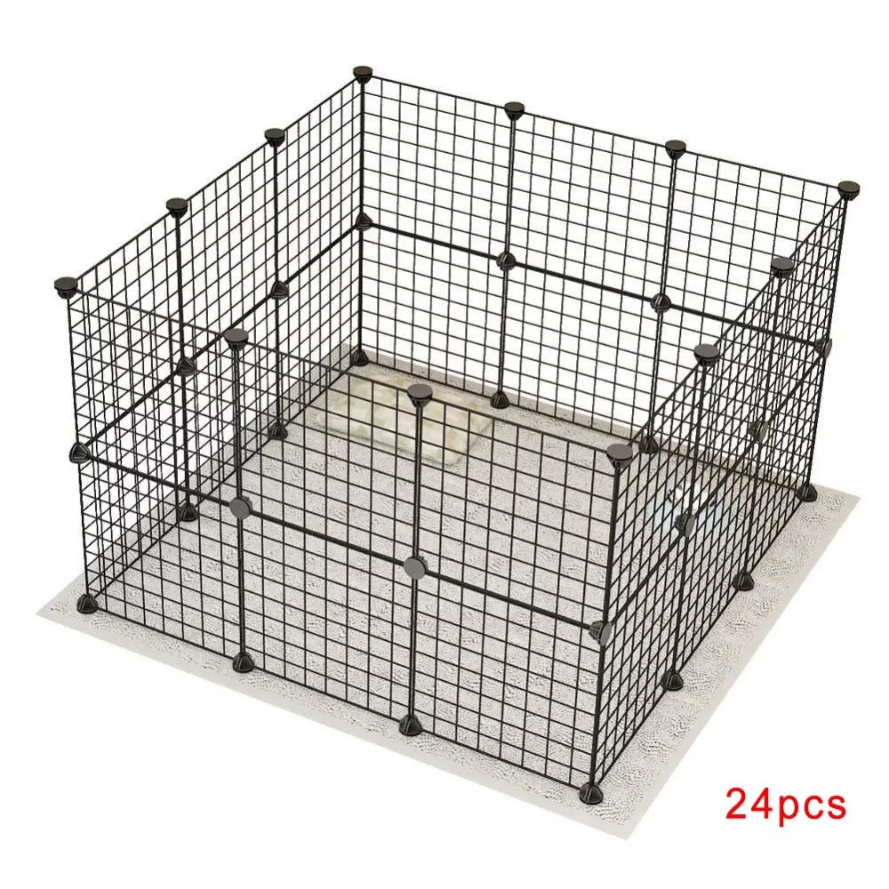 Foldable Pet Playpen Crate Iron Fence Puppy Kennel House Puppy Rabbit Dog Gate Supplies Exercise Training Cage