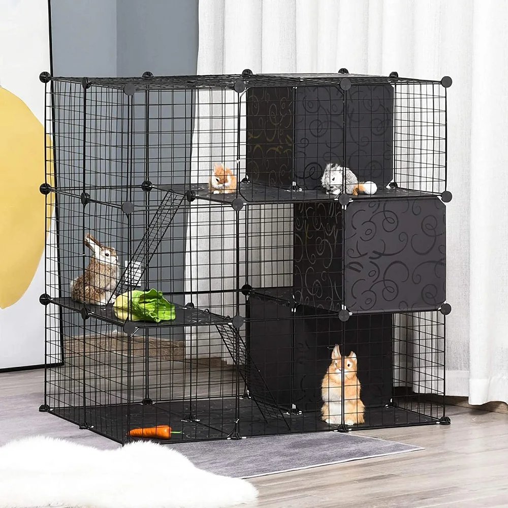 Foldable Pet Playpen Crate Iron Fence Puppy Kennel House Puppy Rabbit Dog Gate Supplies Exercise Training Cage