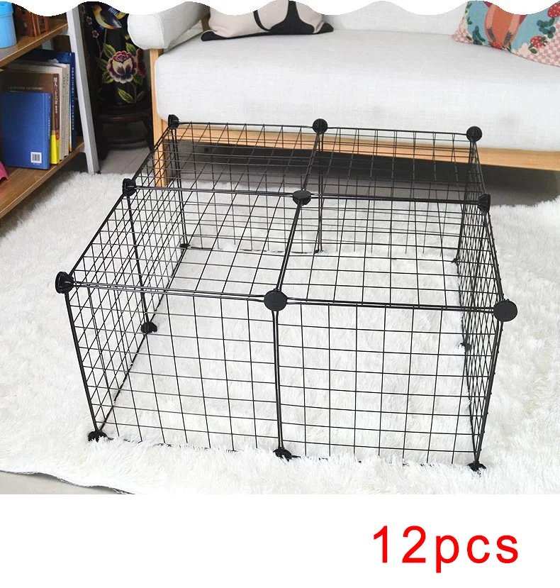 Foldable Pet Playpen Crate Iron Fence Puppy Kennel House Puppy Rabbit Dog Gate Supplies Exercise Training Cage