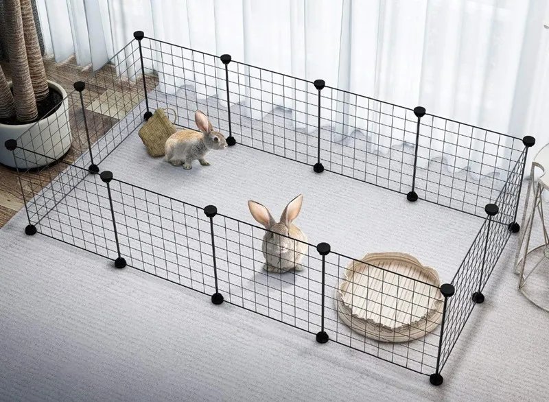 Foldable Pet Playpen Crate Iron Fence Puppy Kennel House Puppy Rabbit Dog Gate Supplies Exercise Training Cage