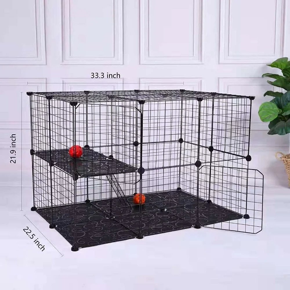 Foldable Pet Playpen Crate Iron Fence Puppy Kennel House Puppy Rabbit Dog Gate Supplies Exercise Training Cage