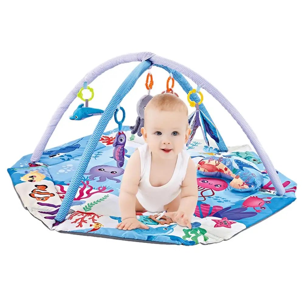 Musical Activity Mats 7-in-1 Breathable Activity Gym Mat For Toddler Gym Newborn Fitness Music Toys Flexible Kids Activity Play