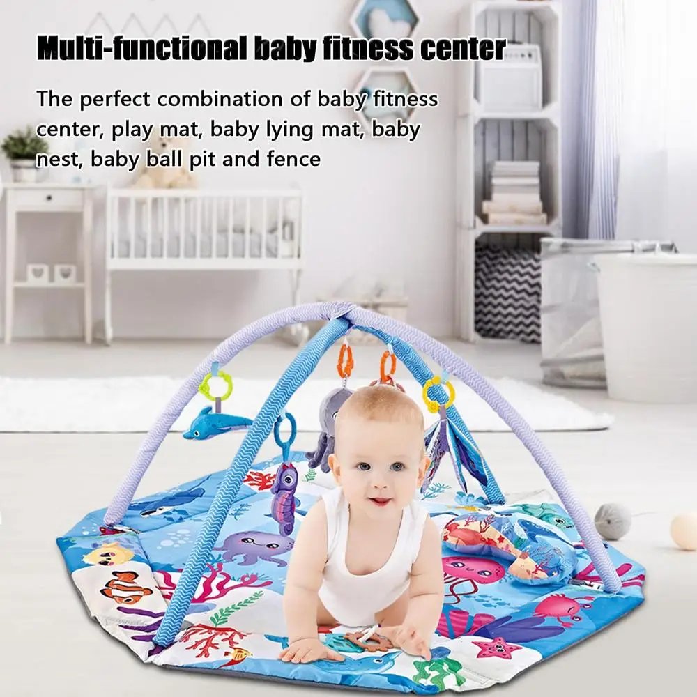 Musical Activity Mats 7-in-1 Breathable Activity Gym Mat For Toddler Gym Newborn Fitness Music Toys Flexible Kids Activity Play