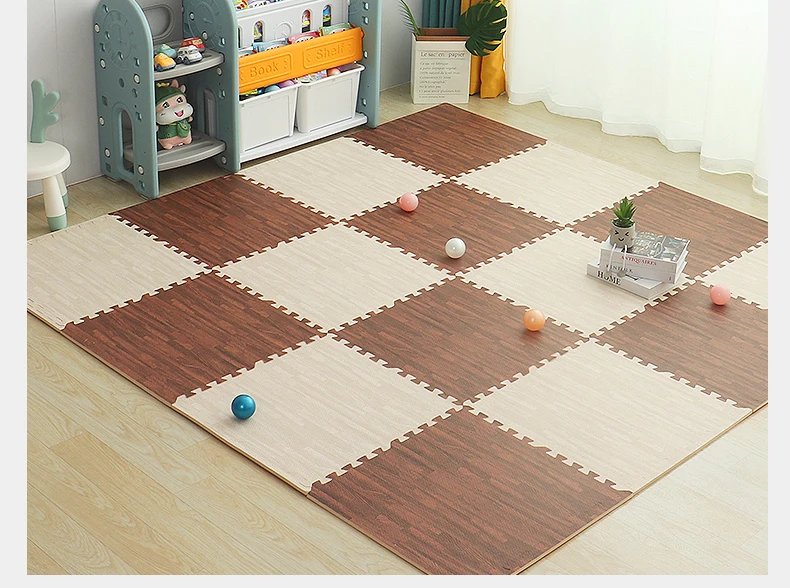 Wood Grain Puzzle Floor Foam Carpet Bedroom Splicing Mat Baby Play Mat Interlocking Exercise Tiles30*30cm Wood Grain Puzzle Floor Foam Carpet Bedroom Splicing Mat Baby Play Mat Interlocking Exercise Tiles30*30cm