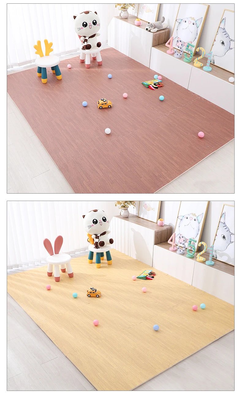 Wood Grain Puzzle Floor Foam Carpet Bedroom Splicing Mat Baby Play Mat Interlocking Exercise Tiles30*30cm Wood Grain Puzzle Floor Foam Carpet Bedroom Splicing Mat Baby Play Mat Interlocking Exercise Tiles30*30cm