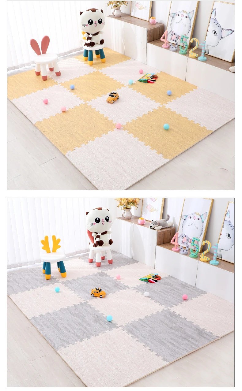 Wood Grain Puzzle Floor Foam Carpet Bedroom Splicing Mat Baby Play Mat Interlocking Exercise Tiles30*30cm Wood Grain Puzzle Floor Foam Carpet Bedroom Splicing Mat Baby Play Mat Interlocking Exercise Tiles30*30cm