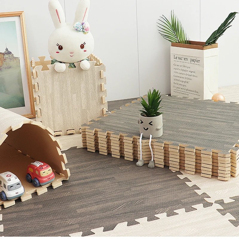 Wood Grain Puzzle Floor Foam Carpet Bedroom Splicing Mat Baby Play Mat Interlocking Exercise Tiles30*30cm Wood Grain Puzzle Floor Foam Carpet Bedroom Splicing Mat Baby Play Mat Interlocking Exercise Tiles30*30cm