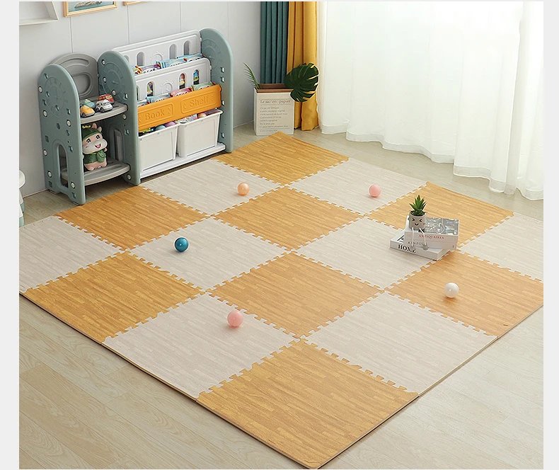 Wood Grain Puzzle Floor Foam Carpet Bedroom Splicing Mat Baby Play Mat Interlocking Exercise Tiles30*30cm Wood Grain Puzzle Floor Foam Carpet Bedroom Splicing Mat Baby Play Mat Interlocking Exercise Tiles30*30cm