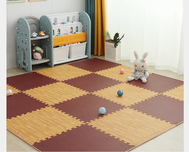 Wood Grain Puzzle Floor Foam Carpet Bedroom Splicing Mat Baby Play Mat Interlocking Exercise Tiles30*30cm Wood Grain Puzzle Floor Foam Carpet Bedroom Splicing Mat Baby Play Mat Interlocking Exercise Tiles30*30cm