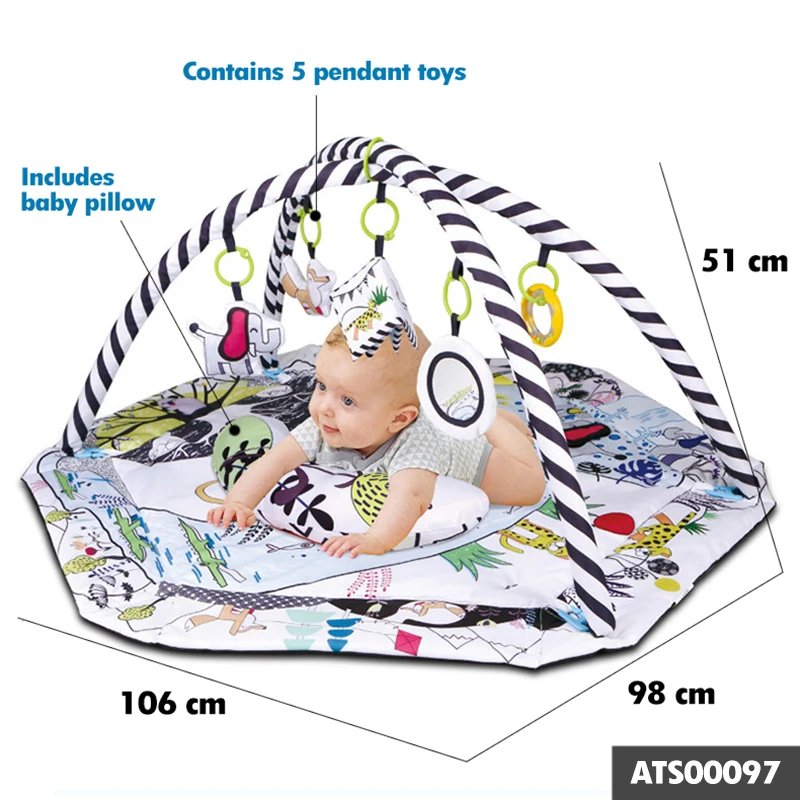 Infant Activity Gym Foldable Play Mat Crawling Game Blanket Baby Fitness Frame Educational Rug Mat Toys For Newborn 0-18 Months