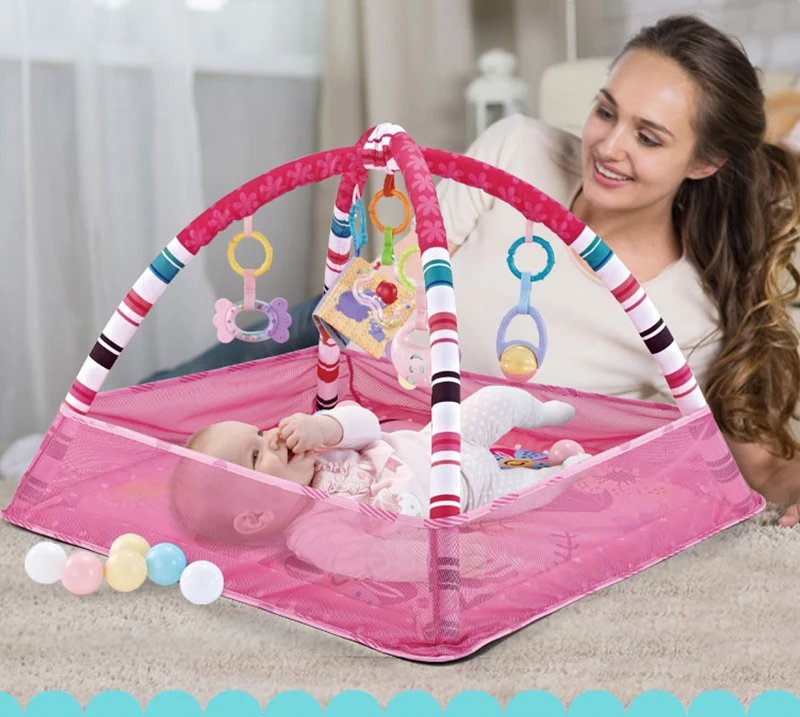 Infant Activity Gym Foldable Play Mat Crawling Game Blanket Baby Fitness Frame Educational Rug Mat Toys For Newborn 0-18 Months