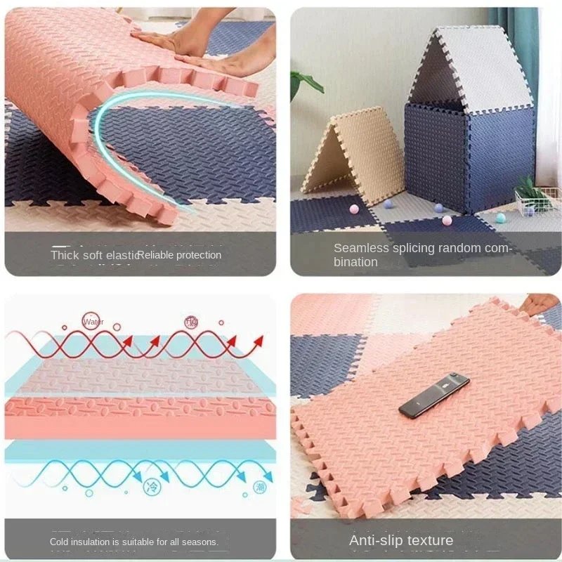 Interlocking Sports Rug for Kids Anti-slip Protection for Baby in Bedroom EVA Foam Carpet Baby Indoor Play Mat Soft Carpet