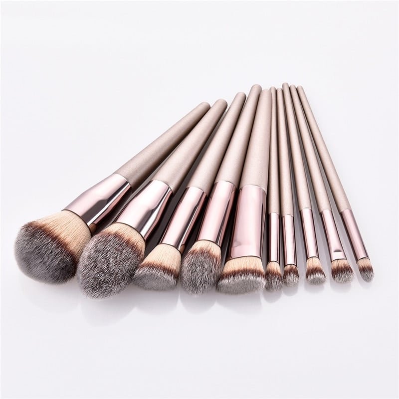 Champagne Color Makeup Brushes Set