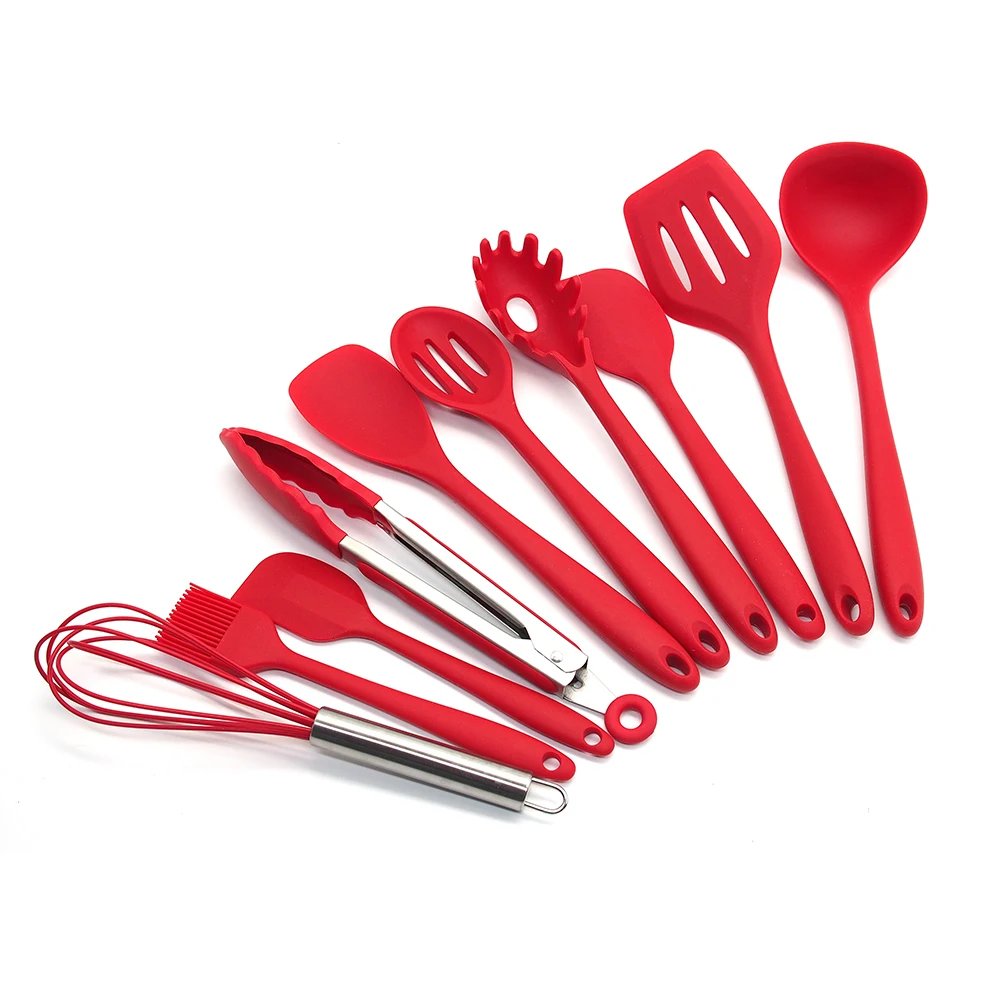 Long Handle Silicone Ladle Soup Spoon Colander Ramen Noodles Tablespoons Scoop Rice Salad Stirring Spoons Kitchen Teaspoons
