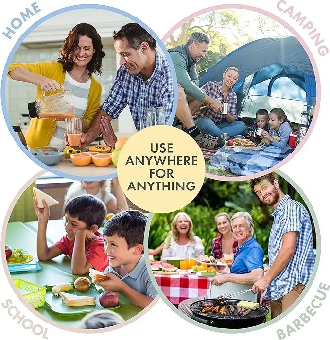 Wheat Straw Plates Set Alternative for Plastic Plates Dishwasher & Microwave Safe Wheat Straw Dinnerware Sets Mix Colors