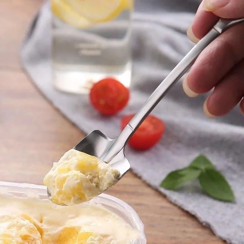 1PCS Coffee Spoon Shovel Spoons TeaSpoons Creative Spoon For Ice Cream Stainless Steel Dessert Scoop Tableware Cutlery Set
