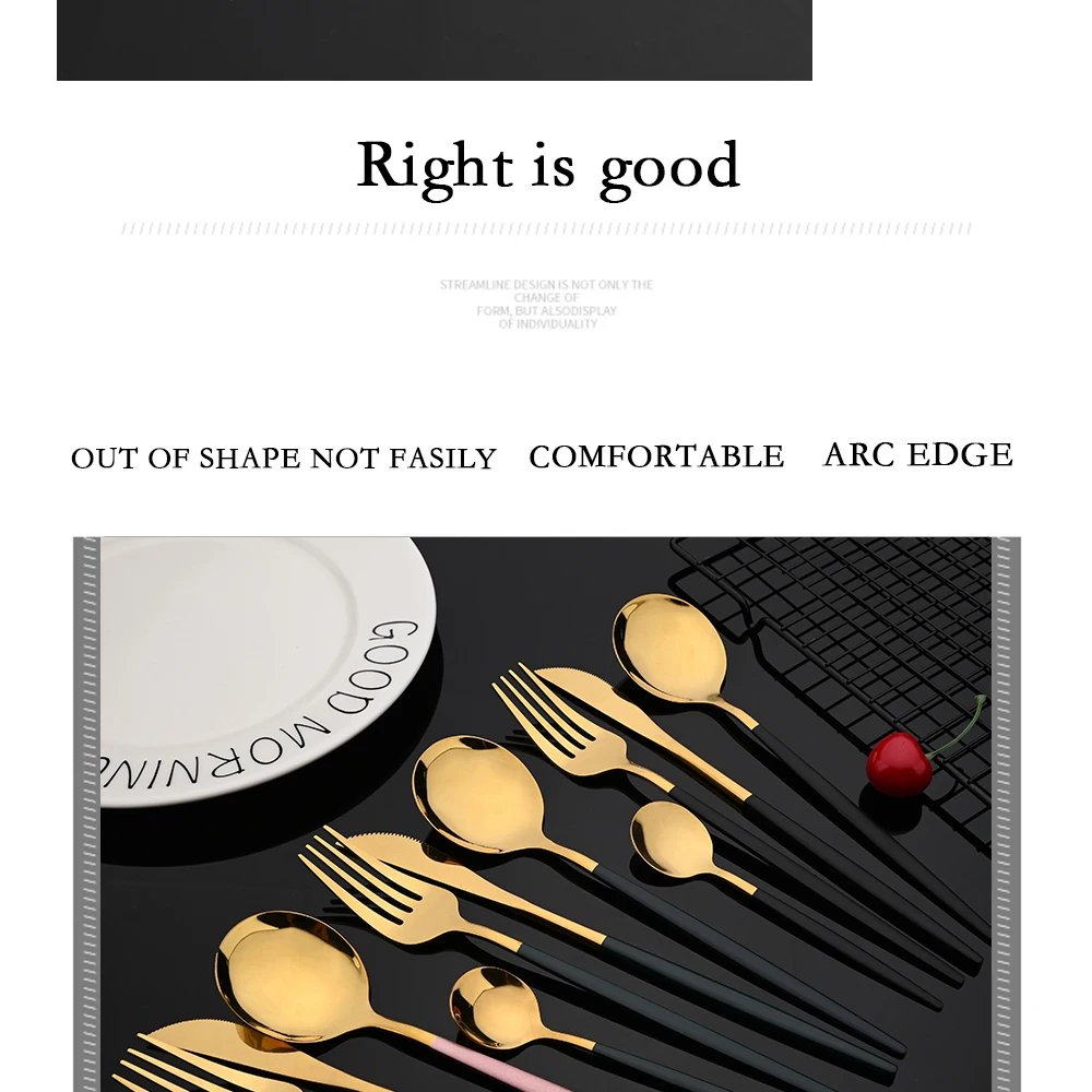 16Pcs Dinnerware Set Stainless Steel Tableware Mirror Dinner Black Cutlery Set Knife Fruit Fork Spoon Silverware Kitchen Set 16Pcs Dinnerware Set Stainless Steel Tableware Mirror Dinner Black Cutlery Set Knife Fruit Fork Spoon Silverware Kitchen Set
