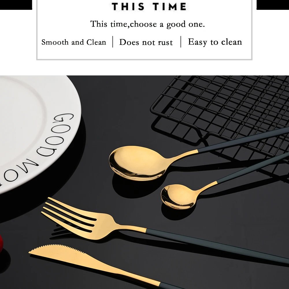 16Pcs Dinnerware Set Stainless Steel Tableware Mirror Dinner Black Cutlery Set Knife Fruit Fork Spoon Silverware Kitchen Set 16Pcs Dinnerware Set Stainless Steel Tableware Mirror Dinner Black Cutlery Set Knife Fruit Fork Spoon Silverware Kitchen Set