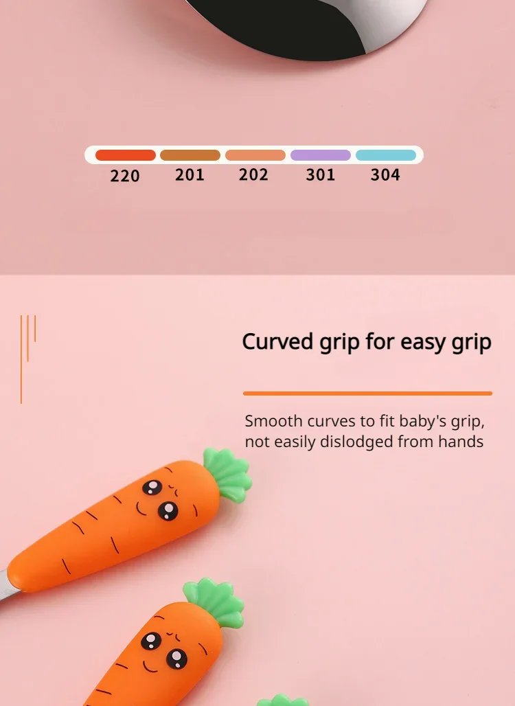 1PC/1set carrot set children's tableware stainless steel spoon and fork cutlery with box baby feeding kitchen tableware supplies 1PC/1set carrot set children's tableware stainless steel spoon and fork cutlery with box baby feeding kitchen tableware supplies