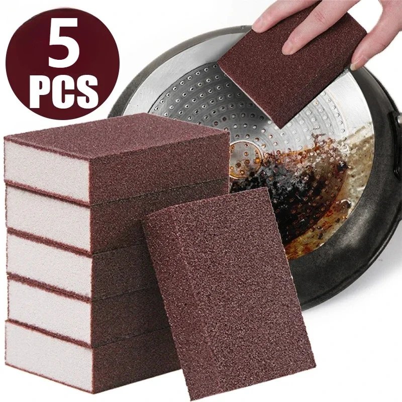 5pcs diamond nano sponge magic eraser kitchen decontamination pot bottom descaling black dirt cleaning brush sponge brush