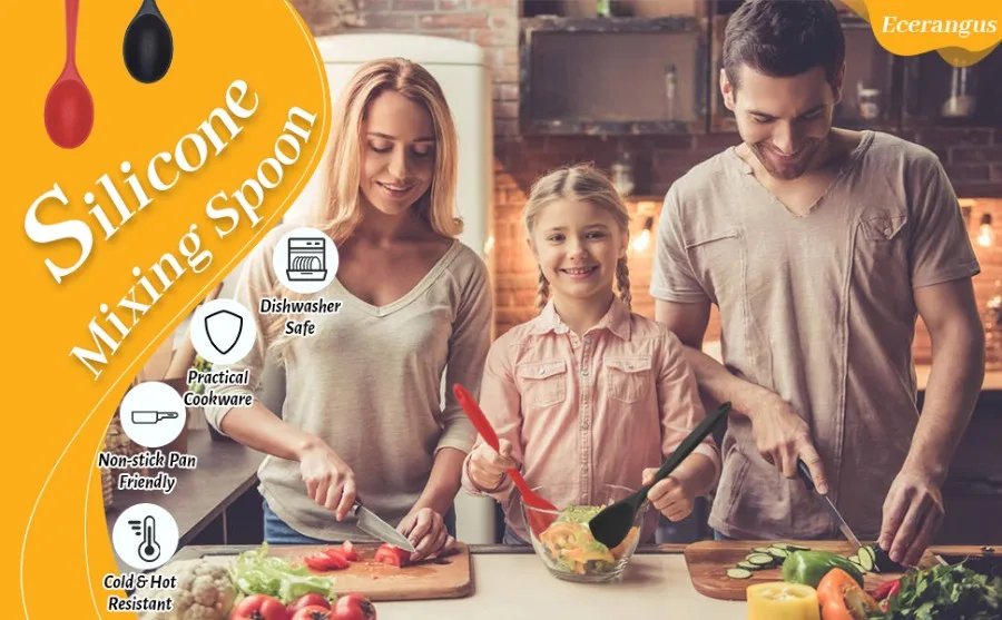 Food Grade Silicone Spoon Long-handled Kitchen Silicone Spoon Soup Spoon High Temperature Resistant for Cooking Mixing Spoons Food Grade Silicone Spoon Long-handled Kitchen Silicone Spoon Soup Spoon High Temperature Resistant for Cooking Mixing Spoons