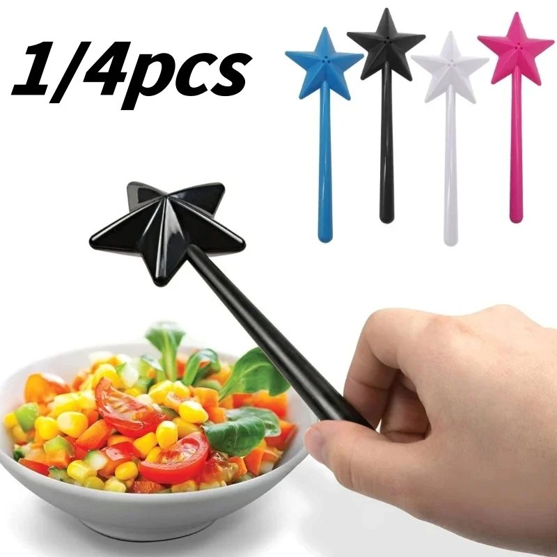1/4Pc Salt Pepper Shaker Wand Refillable Seasoning Spice Magic Wands 3 Holes Container for Kitchen Dining BBQ Party Supplies