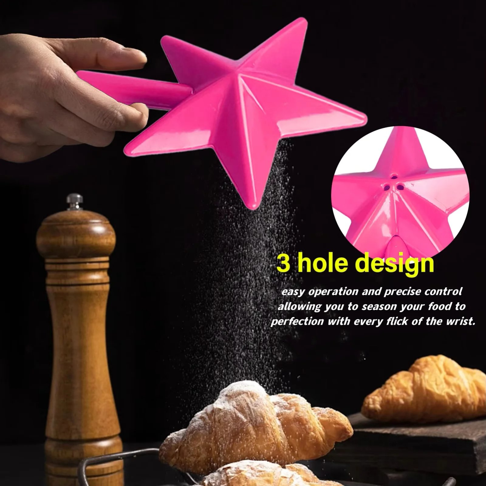 1/4Pc Salt Pepper Shaker Wand Refillable Seasoning Spice Magic Wands 3 Holes Container for Kitchen Dining BBQ Party Supplies