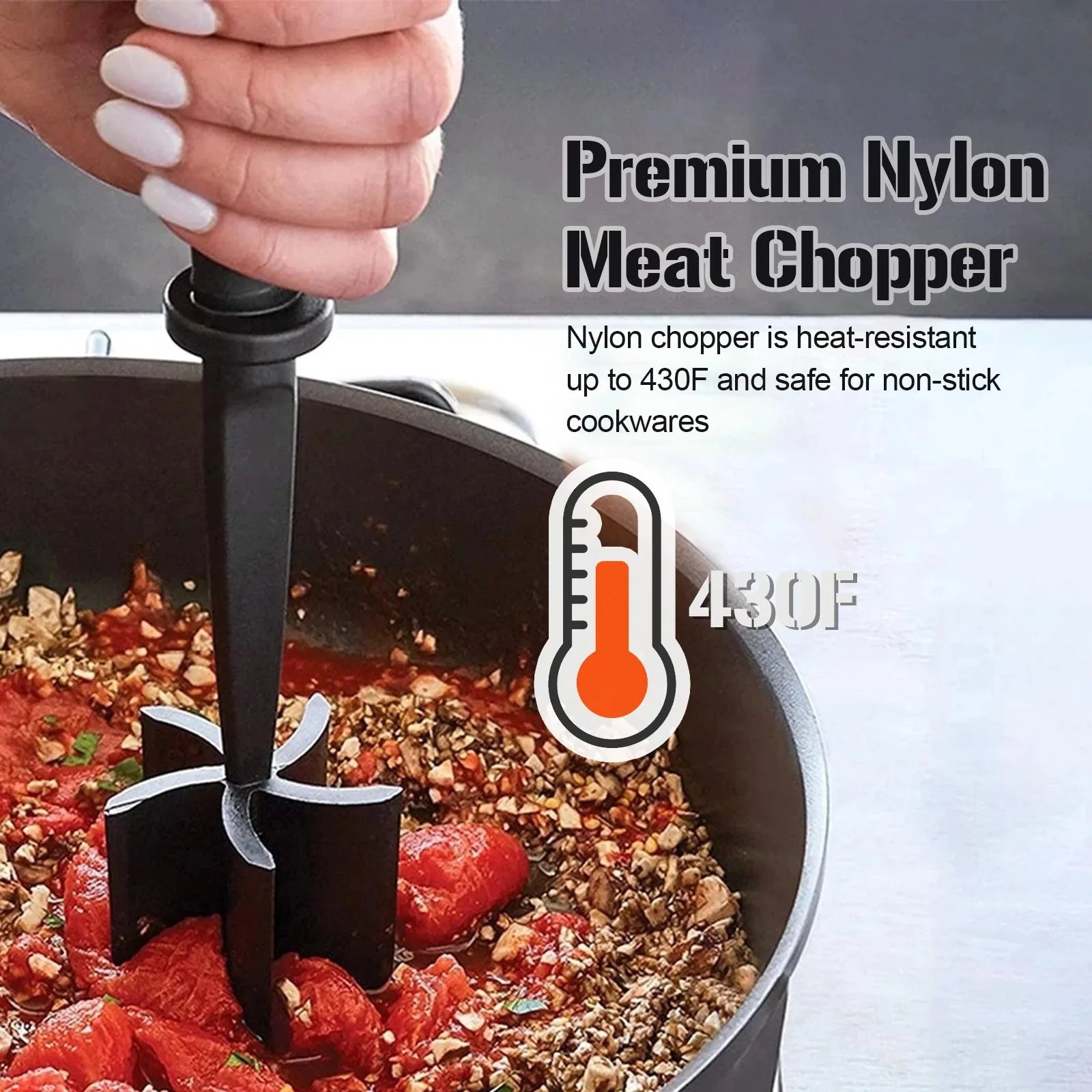 Kitchen Stirrer Multi-Functional Heat-Resistant Hamburger Masher & Chopper Manual Meat Grinding and pounding meat shovel