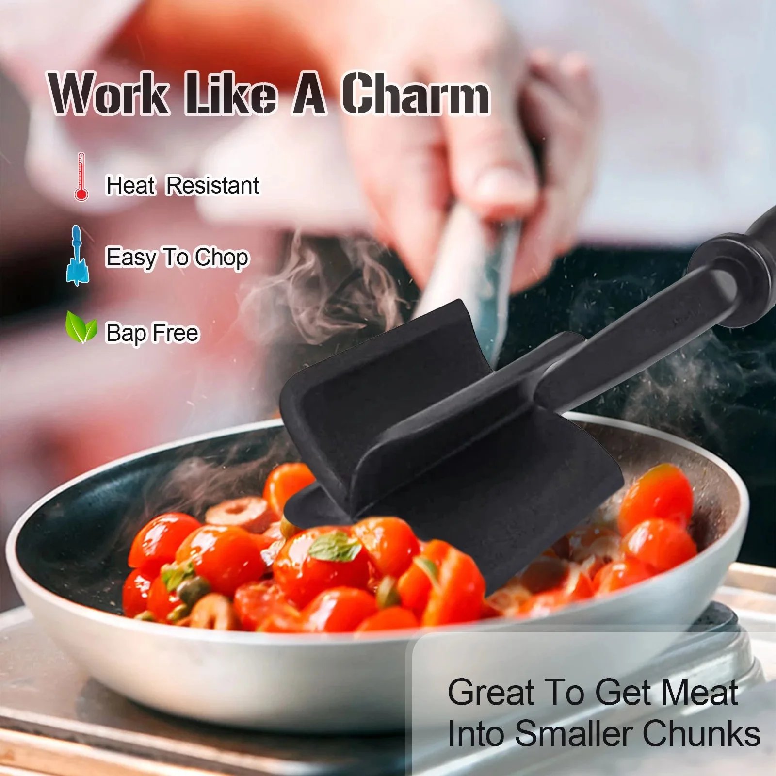 Kitchen Stirrer Multi-Functional Heat-Resistant Hamburger Masher & Chopper Manual Meat Grinding and pounding meat shovel