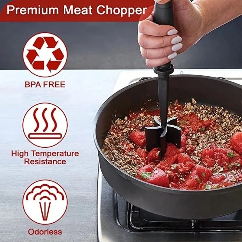 Kitchen Stirrer Multi-Functional Heat-Resistant Hamburger Masher & Chopper Manual Meat Grinding and pounding meat shovel
