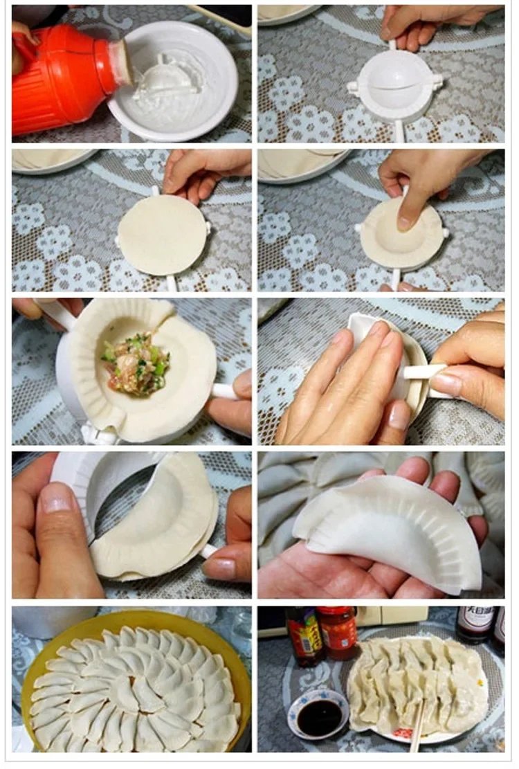Plastic Dumplings Maker Mold Hand Dough Press Dumpling Clip DIY Ravioli Pie Mould Maker Cooking Accessories Kitchen Pastry Tools